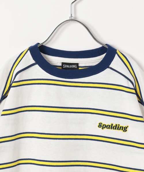 SPALDING(スポルディング)の「【SPALDING(スポルディング)】別注ボーダーTシャツ(KIDS)(Tシャツ/カットソー・キッズ・ブルー/オフホワイト・140cm/130cm/120cm/110cm/150cm)」の5枚目の写真