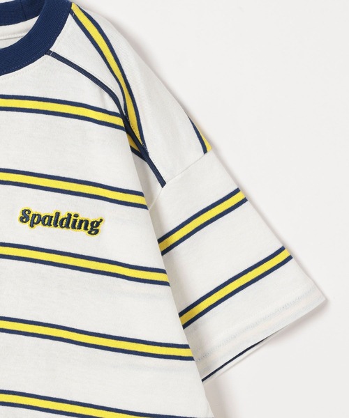 SPALDING(スポルディング)の「【SPALDING(スポルディング)】別注ボーダーTシャツ(KIDS)(Tシャツ/カットソー・キッズ・ブルー/オフホワイト・140cm/130cm/120cm/110cm/150cm)」の4枚目の写真