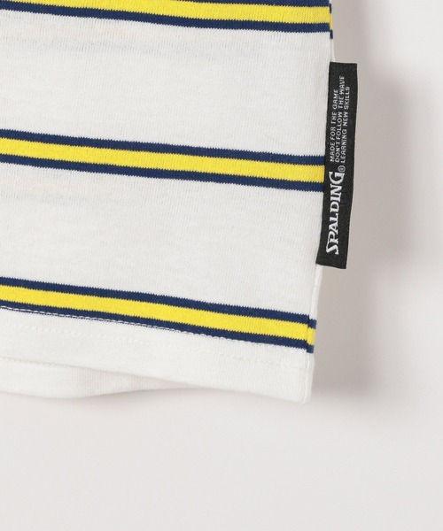 SPALDING(スポルディング)の「【SPALDING(スポルディング)】別注ボーダーTシャツ(KIDS)(Tシャツ/カットソー・キッズ・ブルー/オフホワイト・140cm/130cm/120cm/110cm/150cm)」の3枚目の写真