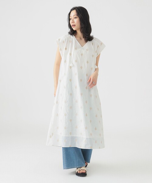 B:MING by BEAMS（ビーミングバイビームス）の「インド 総刺繍 ワンピース（S～M）（ワンピース・レディース・オフホワイト/ブラック系その他4・SMALL/MEDIUM）」の17枚目の写真