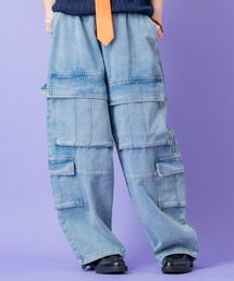 a.p.o.v. フロントビッグポケットワイドバレルレッグデニムブッシュパンツ