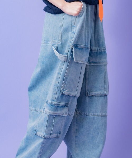 a.p.o.v.(エーピーオービー)の「a.p.o.v. フロントビッグポケットワイドバレルレッグデニムブッシュパンツ(デニムパンツ・メンズ・ブラック/ブルー・ONESIZE)」の7枚目の写真