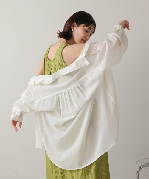 Bou Jeloud（ブージュルード）の「ボイルシンプルシャツ（シャツ/ブラウス・レディース・ブラック/オフホワイト/ラベンダー/ピンク・38）」の14枚目の写真