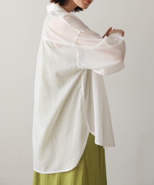 Bou Jeloud（ブージュルード）の「ボイルシンプルシャツ（シャツ/ブラウス・レディース・ブラック/オフホワイト/ラベンダー/ピンク・38）」の17枚目の写真