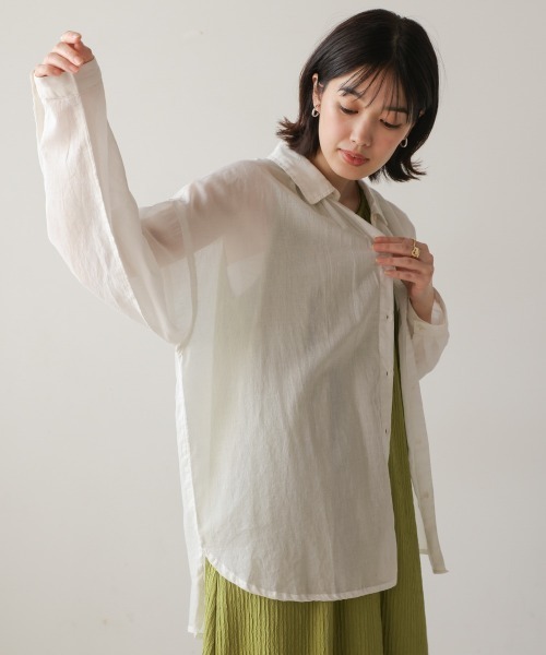 Bou Jeloud（ブージュルード）の「ボイルシンプルシャツ（シャツ/ブラウス・レディース・ブラック/オフホワイト/ラベンダー/ピンク・38）」の19枚目の写真