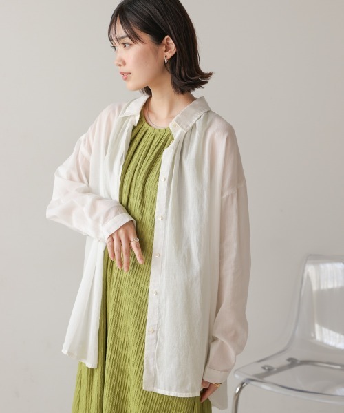 Bou Jeloud（ブージュルード）の「ボイルシンプルシャツ（シャツ/ブラウス・レディース・ブラック/オフホワイト/ラベンダー/ピンク・38）」の20枚目の写真