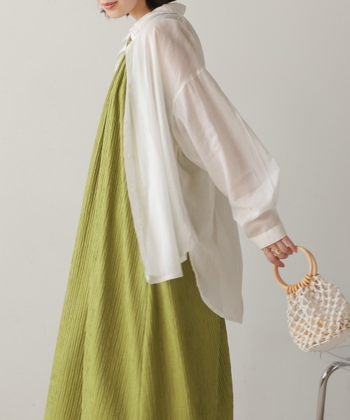 Bou Jeloud（ブージュルード）の「ボイルシンプルシャツ（シャツ/ブラウス・レディース・ブラック/オフホワイト/ラベンダー/ピンク・38）」の21枚目の写真