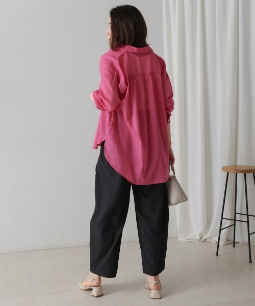 Bou Jeloud（ブージュルード）の「ボイルシンプルシャツ（シャツ/ブラウス・レディース・ブラック/オフホワイト/ラベンダー/ピンク・38）」の5枚目の写真