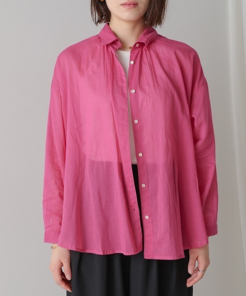 Bou Jeloud（ブージュルード）の「ボイルシンプルシャツ（シャツ/ブラウス・レディース・ブラック/オフホワイト/ラベンダー/ピンク・38）」の6枚目の写真