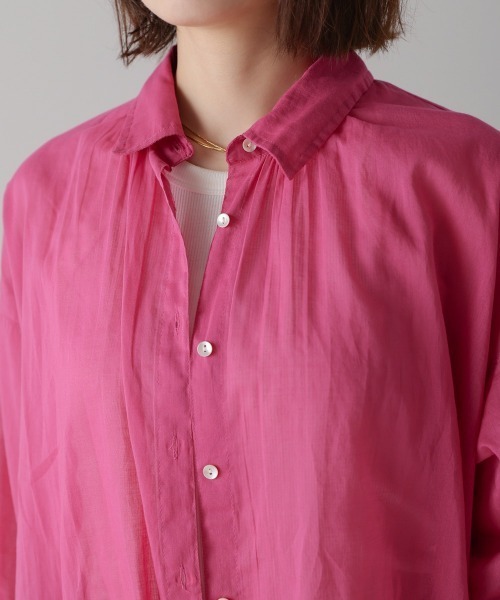 Bou Jeloud（ブージュルード）の「ボイルシンプルシャツ（シャツ/ブラウス・レディース・ブラック/オフホワイト/ラベンダー/ピンク・38）」の7枚目の写真