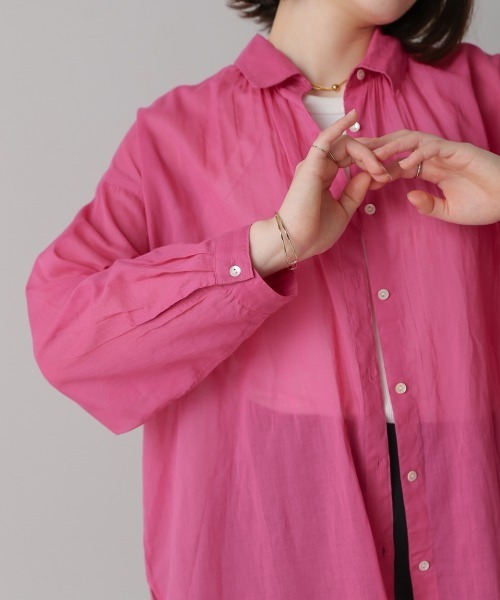 Bou Jeloud（ブージュルード）の「ボイルシンプルシャツ（シャツ/ブラウス・レディース・ブラック/オフホワイト/ラベンダー/ピンク・38）」の8枚目の写真
