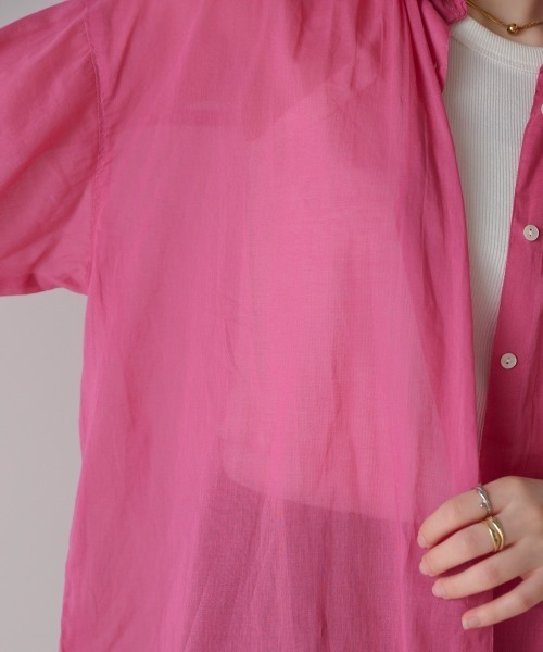 Bou Jeloud（ブージュルード）の「ボイルシンプルシャツ（シャツ/ブラウス・レディース・ブラック/オフホワイト/ラベンダー/ピンク・38）」の11枚目の写真