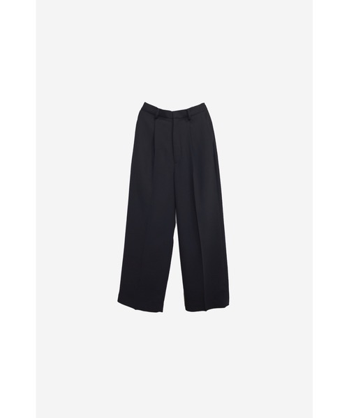 LOVE POMME POMME(ラブポムポム)の「Fine Center Press Wide Pants(スラックス・レディース・カーキ/ブラック・FREE)」の1枚目の写真