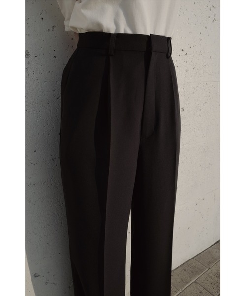LOVE POMME POMME(ラブポムポム)の「Fine Center Press Wide Pants(スラックス・レディース・カーキ/ブラック・FREE)」の3枚目の写真