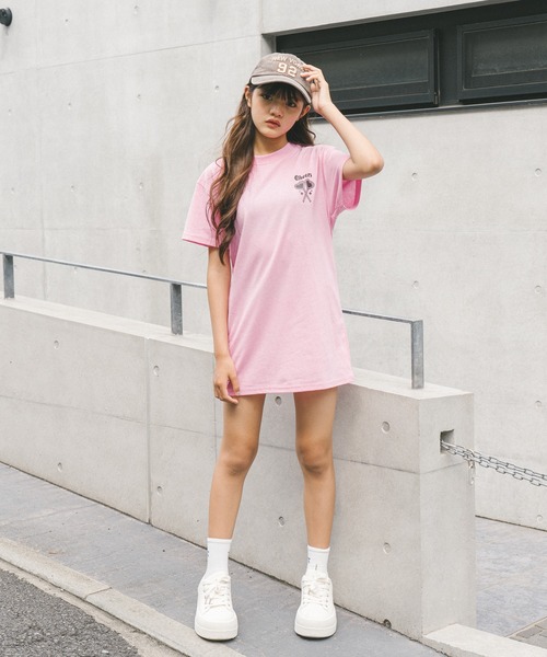 23SS/FAMILY FIRST MILANO/Mサイズ/イタリー製Tシャツ TS2303 伸縮 バックスバニー コラボ かわいい 半袖 新品/白/ホワイト/ic115/ るーつくコラボ】ベルトデザインコンパクトTシャツ(SS(130-140