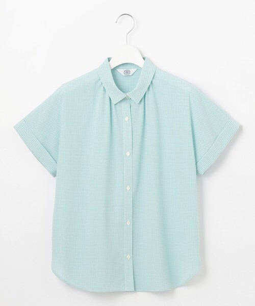 J.PRESS(ジェイプレス)の「【洗える】SHEER ギンガム シャツ ブラウス(シャツ/ブラウス・レディース・ホワイト系3/ピーコックグリーン系3・9/11)」の14枚目の写真