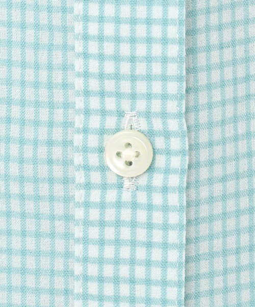 J.PRESS(ジェイプレス)の「【洗える】SHEER ギンガム シャツ ブラウス(シャツ/ブラウス・レディース・ホワイト系3/ピーコックグリーン系3・9/11)」の4枚目の写真