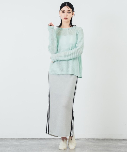 ANAP(アナップ)の「透かし編み ざっくり ニット トップス(ニット/セーター・レディース・ミント/ホワイト/ブラック・FREE)」の5枚目の写真