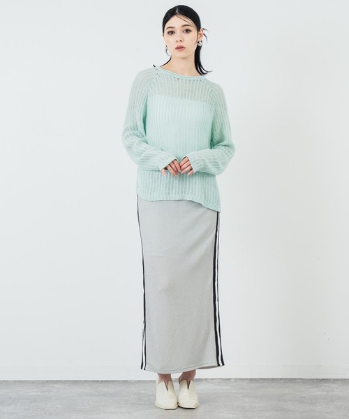 ANAP(アナップ)の「透かし編み ざっくり ニット トップス(ニット/セーター・レディース・ミント/ホワイト/ブラック・FREE)」の6枚目の写真