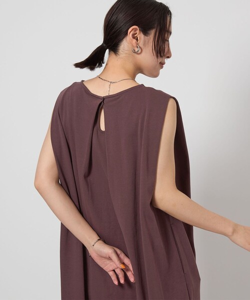 green label relaxing（グリーンレーベルリラクシング）の「【WEB限定】＜at ease＞ノースリーブ タック カットソー ワンピース（ワンピース・レディース・ダークブラウン/ブラック/ケリーグリーン・FREE）」の17枚目の写真
