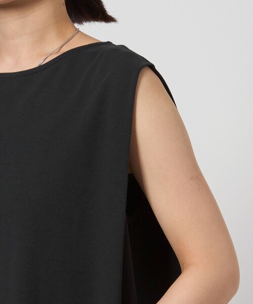 green label relaxing（グリーンレーベルリラクシング）の「【WEB限定】＜at ease＞ノースリーブ タック カットソー ワンピース（ワンピース・レディース・ダークブラウン/ブラック/ケリーグリーン・FREE）」の22枚目の写真