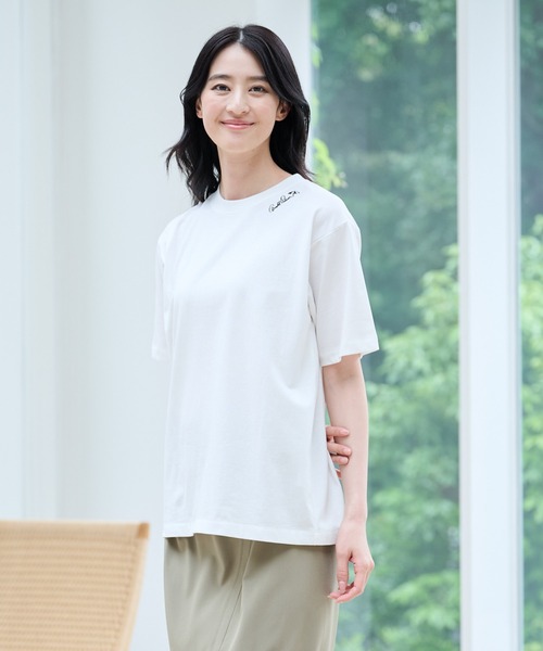 Arnold Palmer（アーノルドパーマー）の「シェア アソート グラフィック Tシャツ（Tシャツ/カットソー・レディース・ホワイト系1/ホワイト系2/ブラック/スモークピンク/グレイッシュベージュ/チャコールグレー/ベージュ/グリーン・XS/S/M/L/LL）」の20枚目の写真