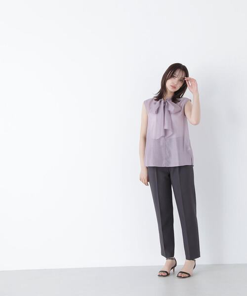 ブラウス シャツ ブライトシアーリボンボウブラウス レディース ブライトシアーリボンボウブラウス | NATURAL BEAUTY BASIC