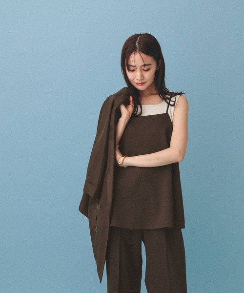 GLOBAL WORK（グローバルワーク）の「MATINEE LINE/リネンライクビスチェ/495655（キャミソール・レディース・ブラウン/アイボリー/ブラック・MEDIUM/LARGE）」の8枚目の写真