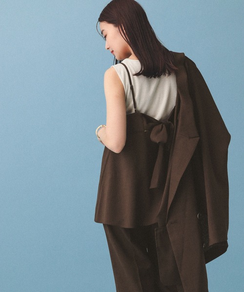 GLOBAL WORK（グローバルワーク）の「MATINEE LINE/リネンライクビスチェ/495655（キャミソール・レディース・ブラウン/アイボリー/ブラック・MEDIUM/LARGE）」の9枚目の写真