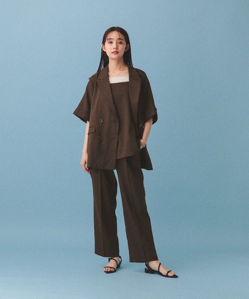 GLOBAL WORK（グローバルワーク）の「MATINEE LINE/リネンライクビスチェ/495655（キャミソール・レディース・ブラウン/アイボリー/ブラック・MEDIUM/LARGE）」の4枚目の写真