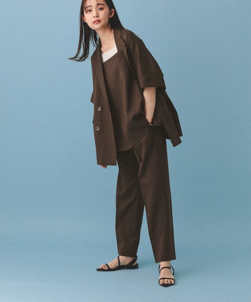 GLOBAL WORK（グローバルワーク）の「MATINEE LINE/リネンライクビスチェ/495655（キャミソール・レディース・ブラウン/アイボリー/ブラック・MEDIUM/LARGE）」の5枚目の写真