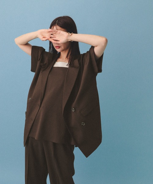 GLOBAL WORK（グローバルワーク）の「MATINEE LINE/リネンライクビスチェ/495655（キャミソール・レディース・ブラウン/アイボリー/ブラック・MEDIUM/LARGE）」の6枚目の写真