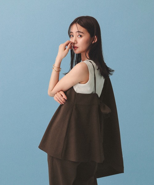 GLOBAL WORK（グローバルワーク）の「MATINEE LINE/リネンライクビスチェ/495655（キャミソール・レディース・ブラウン/アイボリー/ブラック・MEDIUM/LARGE）」の10枚目の写真