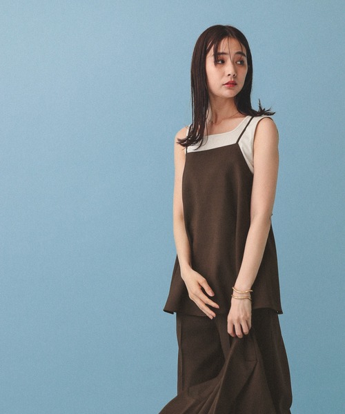 GLOBAL WORK（グローバルワーク）の「MATINEE LINE/リネンライクビスチェ/495655（キャミソール・レディース・ブラウン/アイボリー/ブラック・MEDIUM/LARGE）」の11枚目の写真