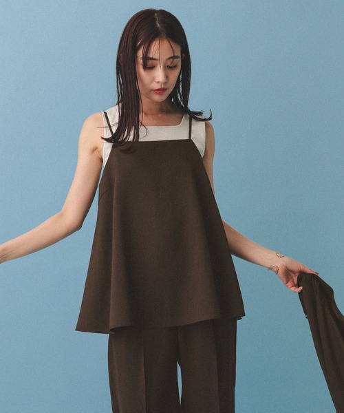 GLOBAL WORK（グローバルワーク）の「MATINEE LINE/リネンライクビスチェ/495655（キャミソール・レディース・ブラウン/アイボリー/ブラック・MEDIUM/LARGE）」の12枚目の写真