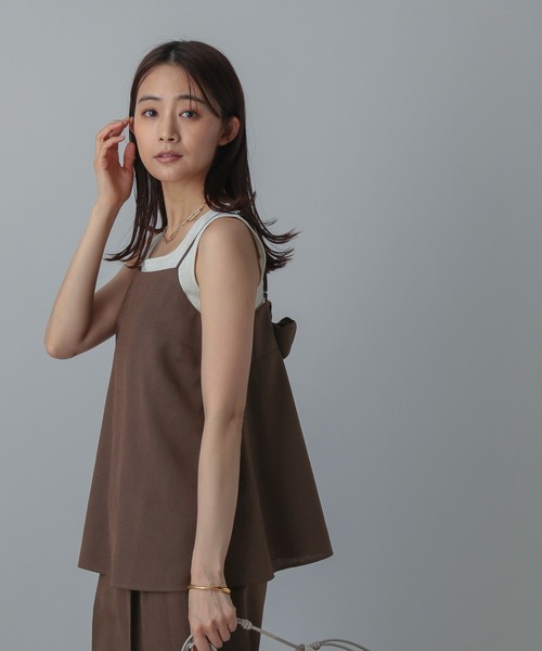 GLOBAL WORK（グローバルワーク）の「MATINEE LINE/リネンライクビスチェ/495655（キャミソール・レディース・ブラウン/アイボリー/ブラック・MEDIUM/LARGE）」の13枚目の写真
