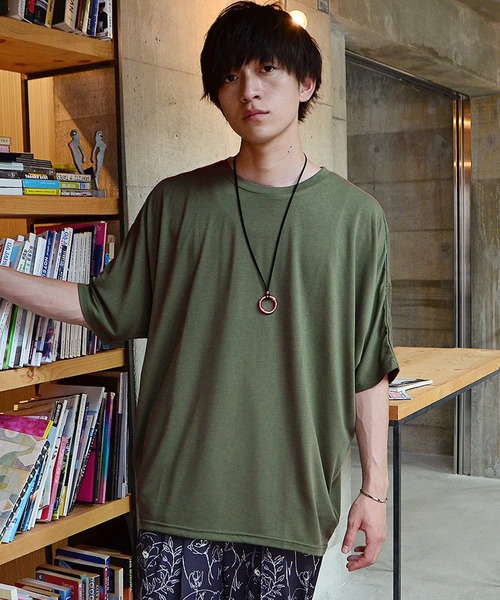 MinoriTY(マイノリティ)の「【MinoriTY】TRドルマンスリーブ半袖Tシャツ メンズ 夏服(Tシャツ/カットソー・メンズ・チャコール/ネイビー/ホワイト/ピンク/グリーン/カーキ/ホワイト×ブラック・S/M/L)」の5枚目の写真