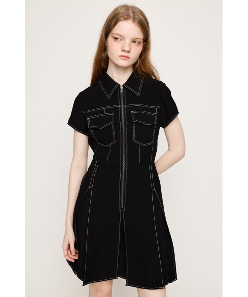FRONT ZIP PLEATS S/OP フロントジップ プリーツ ショート