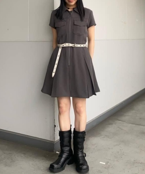 FRONT ZIP PLEATS S/OP フロントジップ プリーツ ショート