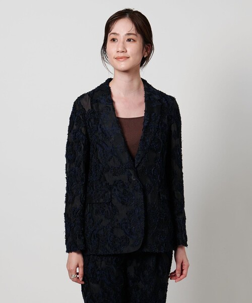 UNITED ARROWS(ユナイテッドアローズ)の「ペイズリー カットジャガード テーラードジャケット(テーラードジャケット・レディース・ネイビー・36/38)」の5枚目の写真
