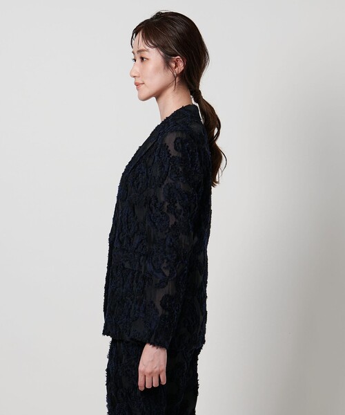 UNITED ARROWS(ユナイテッドアローズ)の「ペイズリー カットジャガード テーラードジャケット(テーラードジャケット・レディース・ネイビー・36/38)」の6枚目の写真