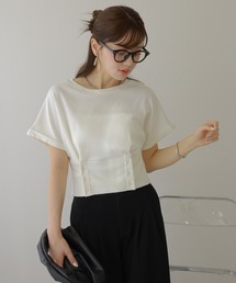 LAULEN | waist button crew neck tee /ウエスト ボタン クルーネック Tシャツ(Tシャツ/カットソー)