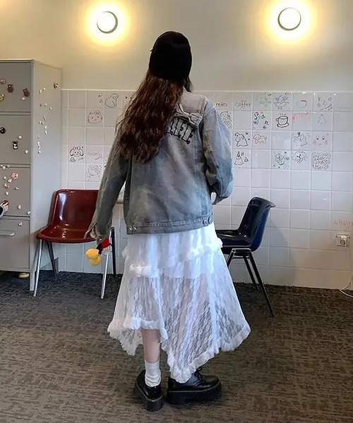 MAISON DE THERESE(メゾン ド テレーズ)の「フレンチ風 ハイウエスト レースロングスカート(スカート・レディース・ブラック/ホワイト・S/M/L)」の10枚目の写真