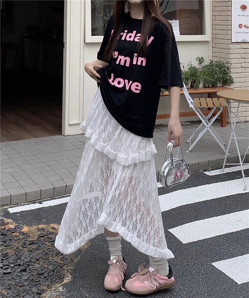 MAISON DE THERESE(メゾン ド テレーズ)の「フレンチ風 ハイウエスト レースロングスカート(スカート・レディース・ブラック/ホワイト・S/M/L)」の7枚目の写真