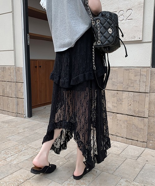 MAISON DE THERESE(メゾン ド テレーズ)の「フレンチ風 ハイウエスト レースロングスカート(スカート・レディース・ブラック/ホワイト・S/M/L)」の16枚目の写真