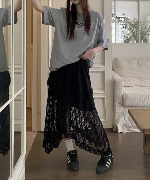 MAISON DE THERESE(メゾン ド テレーズ)の「フレンチ風 ハイウエスト レースロングスカート(スカート・レディース・ブラック/ホワイト・S/M/L)」の13枚目の写真