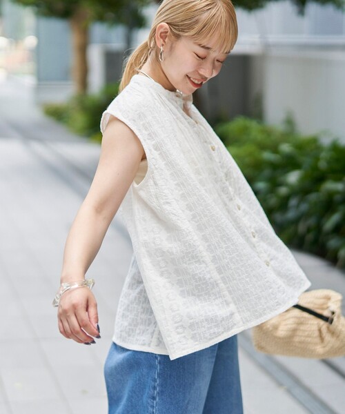 coen(コーエン)の「【Lipa別注】 刺繍タックコットンフレンチブラウス(シャツ/ブラウス・レディース・オフホワイト/ブラック/オレンジ・M/L)」の9枚目の写真