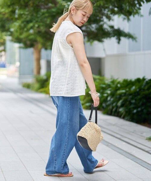 coen(コーエン)の「【Lipa別注】 刺繍タックコットンフレンチブラウス(シャツ/ブラウス・レディース・オフホワイト/ブラック/オレンジ・M/L)」の12枚目の写真