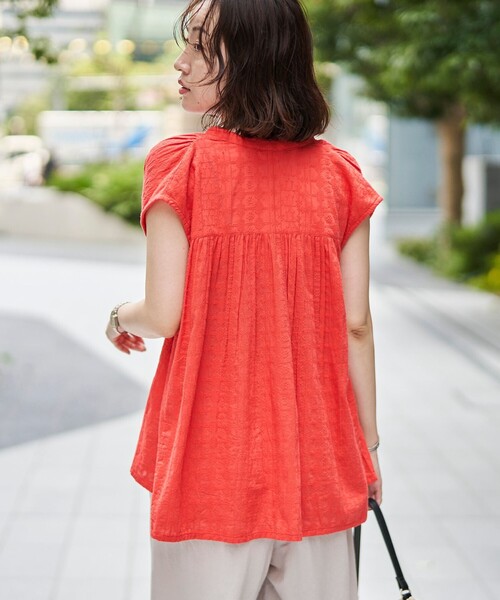 coen(コーエン)の「【Lipa別注】 刺繍タックコットンフレンチブラウス(シャツ/ブラウス・レディース・オフホワイト/ブラック/オレンジ・M/L)」の22枚目の写真