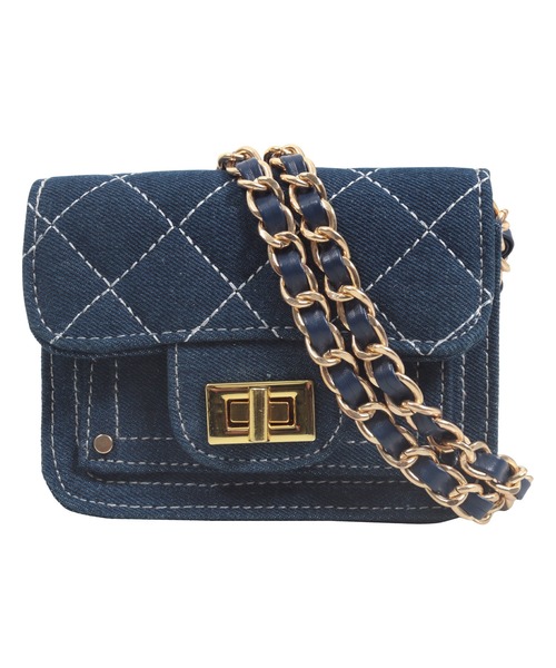 KOBE LETTUCE（コウベレタス）の「デニムチェーンショルダーバッグ（ショルダーバッグ・レディース・ブラック/ブルー/インディゴブルー・F）」の8枚目の写真